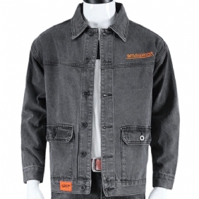 Denim Jacket Miesten Trend Casual Lapel Workwear -takki
