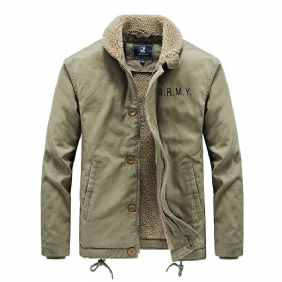 Päällysvaatteet Miesten Turkiskaulus Työvaatteet Aviator Jacket Puuvillatakki