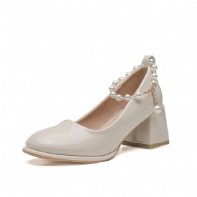 Pearl Flat Shoes Naisten 2023 Syksy Uusi Elegantti Temperamentti Shallow Mouth Paksut Korkokengät