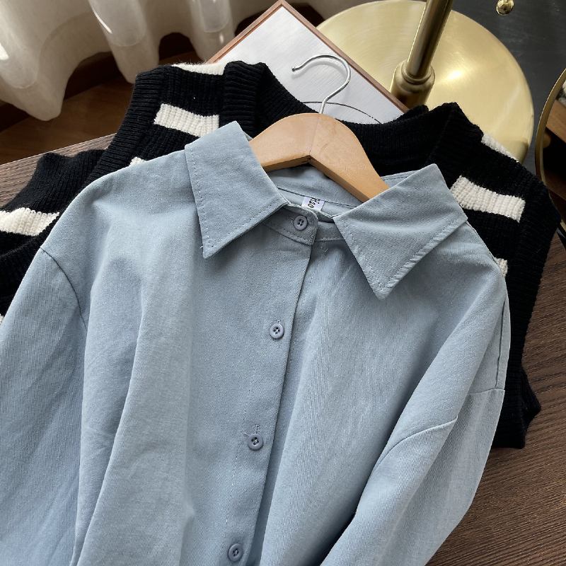 Thick Section Shirt Naisten Käänne Löysä Rento Neuletakki